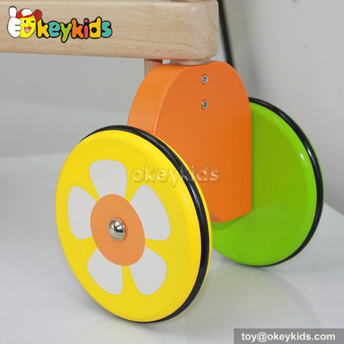 Best design children cartoon toy wooden four wheel bike for sale W16A014
