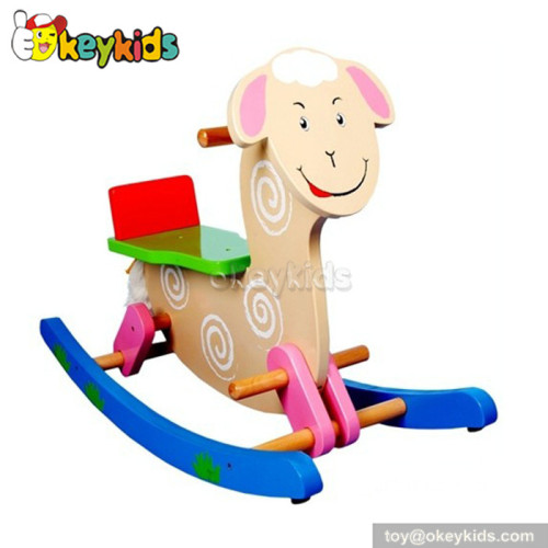 Funny toy baby wooden pink rocking horse for sale W16D037