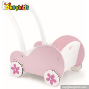 Best design pink wooden walker for baby W16E029