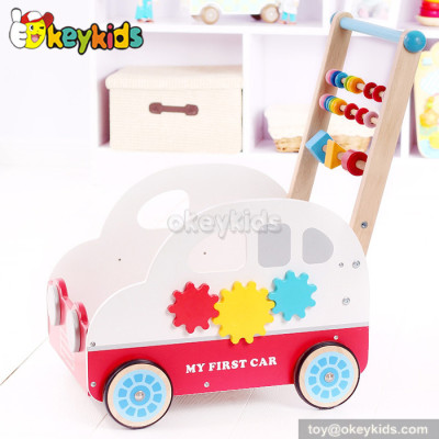 Fashion car shapes wooden baby walker toy for sale W16E037