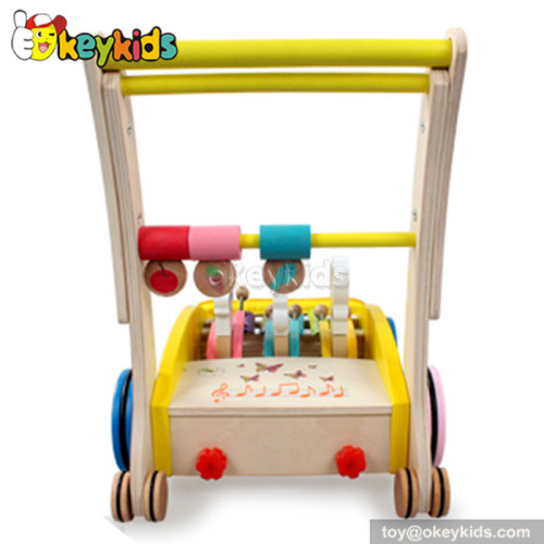 Lastest products baby wooden push along walker for sale W16E022