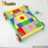 Wholesale cheap wooden baby walker car with blocks W16E019