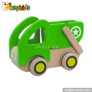 Handmade wooden garbage truck toys for kids W04A091