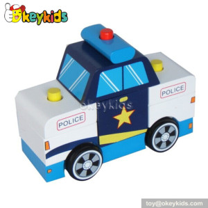Top fashion wooden toy police car for kids W04A119