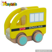 Top fashion kids wooden school bus toy for sale W04A102