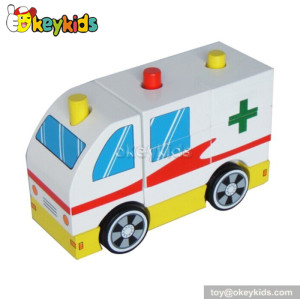 Wholesale cheap wooden fire trucks for toddlers W04A122