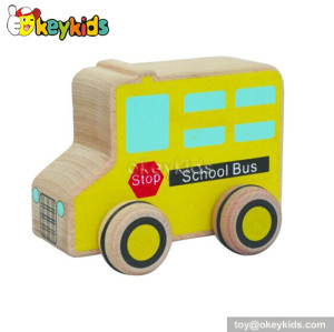 Wholesale cheap wooden school bus toys for toddlers W04A110