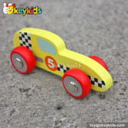 New design cartoon wooden toy car models for kdis W04A128