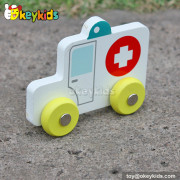 New design cartoon kids wooden toy vehicles for sale W04A128