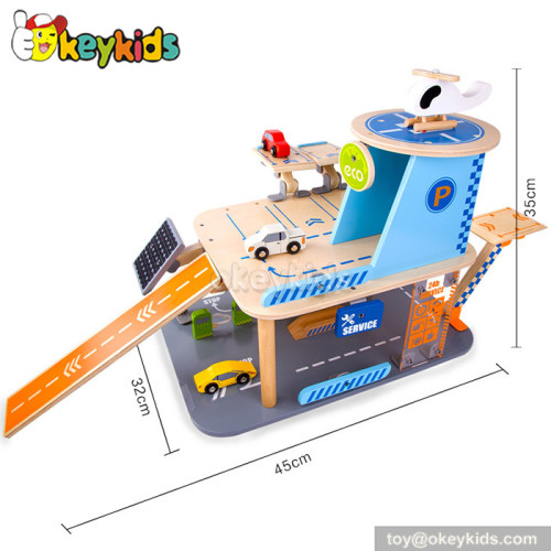 Best design children wooden toy garage for sale W04B027