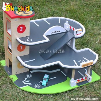 Best design children wooden car garage toy for sale W04B028