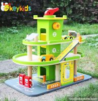 Okeykids Best design children wooden garage toy for sale W04B037