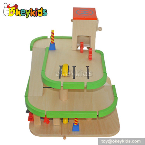 Best design children wooden toy garage set W04B007