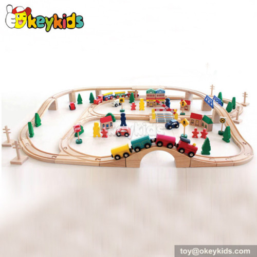 Top fashion children wooden railway toys for sale W04C013
