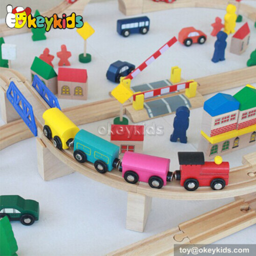 Top fashion children wooden railway toys for sale W04C013