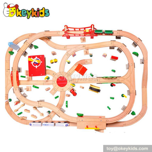 Top sale children wooden train track toy for sale W04C015