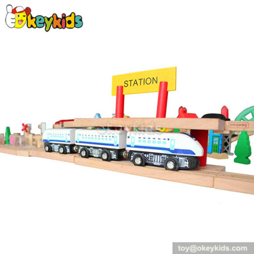 Top sale children wooden train track toy for sale W04C015