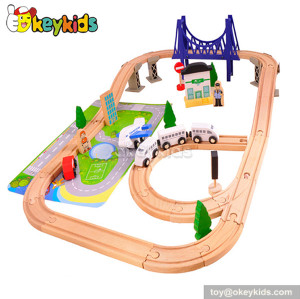 Wholesale cheap children wooden train tracks toy W04C019