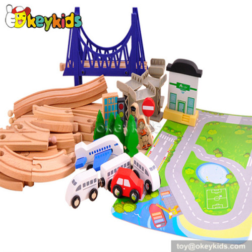 Wholesale cheap children wooden train tracks toy W04C019