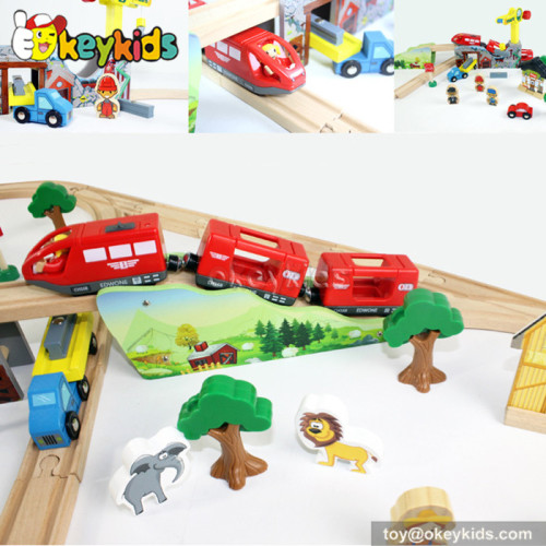 Best design kids wooden model train toy W04C041