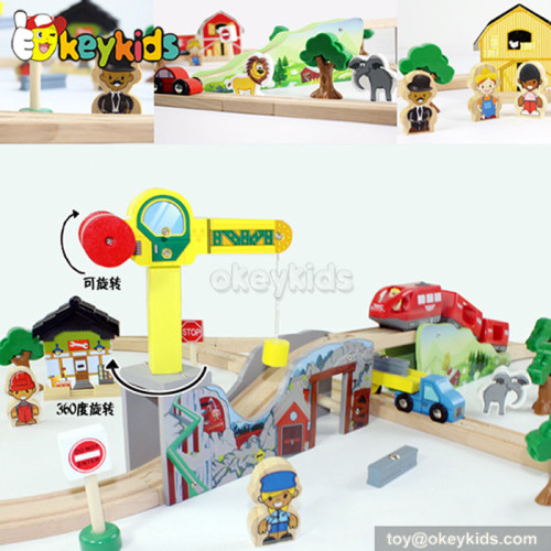 Best design kids wooden model train toy W04C041