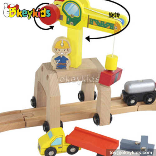 Wholesale 100 pieces kids toy wooden model trains W04C042