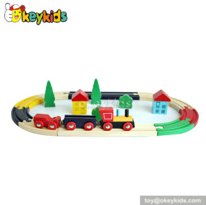 Wholesale 10 pieces tracks kids toy wooden model railway for sale W04C043