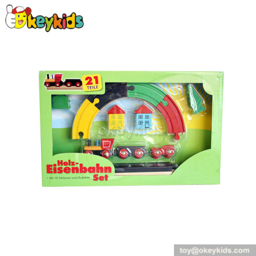 Wholesale 10 pieces tracks kids toy wooden model railway for sale W04C043