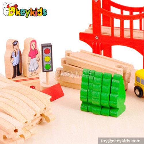 Top fashion children wooden train toy tracks W04C049