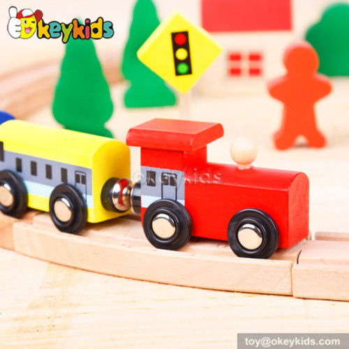 Top fashion 25 PCS kids wooden rail toy for sale W04C050