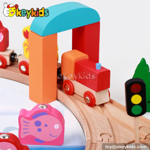 Best design 40 PCS kids fishing wooden train toy W04C051