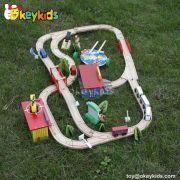 Wholesale 80 pieces wooden kids train track toy W04C052