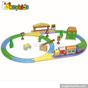 Most popular wooden kids train toy tracks W04C033