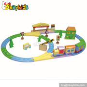 Most popular wooden kids train toy tracks W04C033