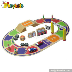 Most popular wooden children train toy tracks W04C034