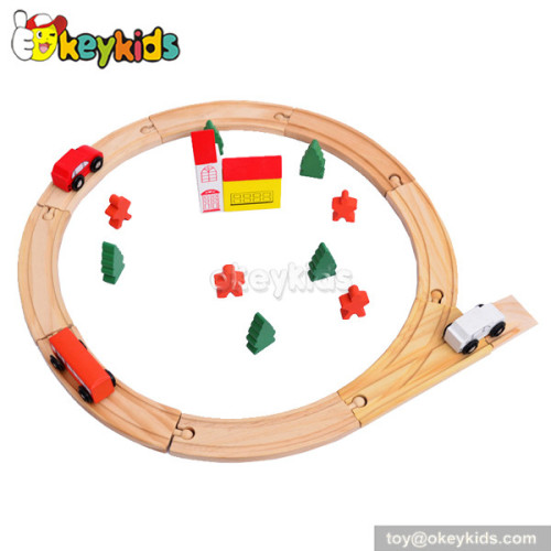 High quality kids wooden train toy tracks for sale W04C010