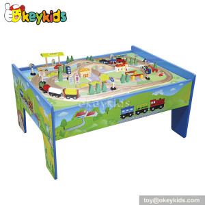Top fashion kids toy wooden train table set W04D006