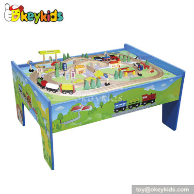Top fashion kids toy wooden train table set W04D006