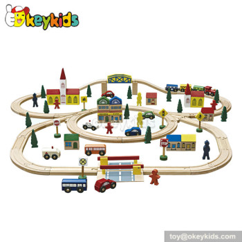 Manufacturer of children wooden the train toys W04D008