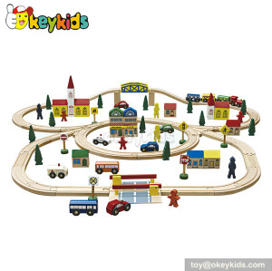 Manufacturer of children wooden the train toys W04D008