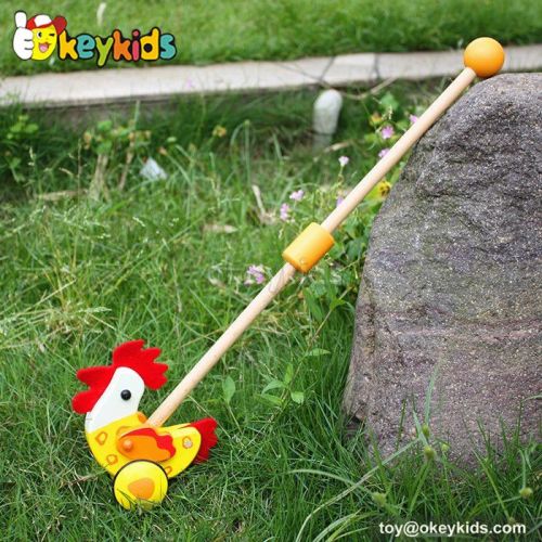 Cartoon chicken wooden push walkers for babies W05A011