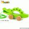 Cartoon animal design wooden drag crocodile toy for toddlers W05B082