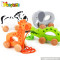 Cartoon animal design wooden drag crocodile toy for toddlers W05B082