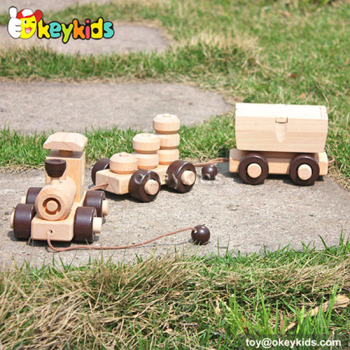 Cartoon animal car design wooden baby toys W05B086