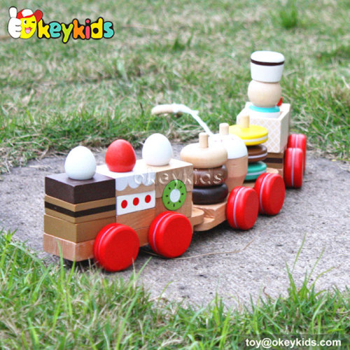 Cartoon cake design wooden train blocks for sale W05B089
