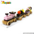 Cartoon cake design kids wooden stacking train for sale W05C026