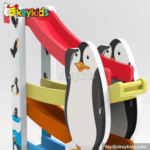 Cartoon penguin ramp racer wooden best toddler toys W04E043