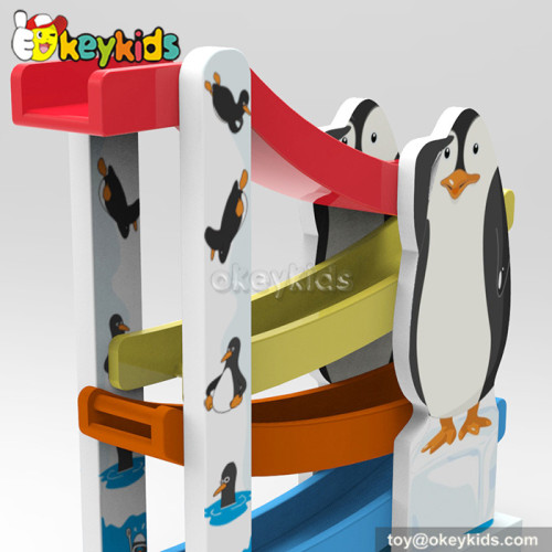Cartoon penguin ramp racer wooden best toddler toys W04E043