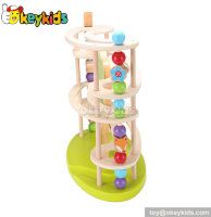 Educational ball toy kids wooden ramp racer W04E027