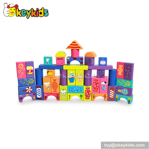 Lovely design educational toy wooden candy building blocks for children W13A100